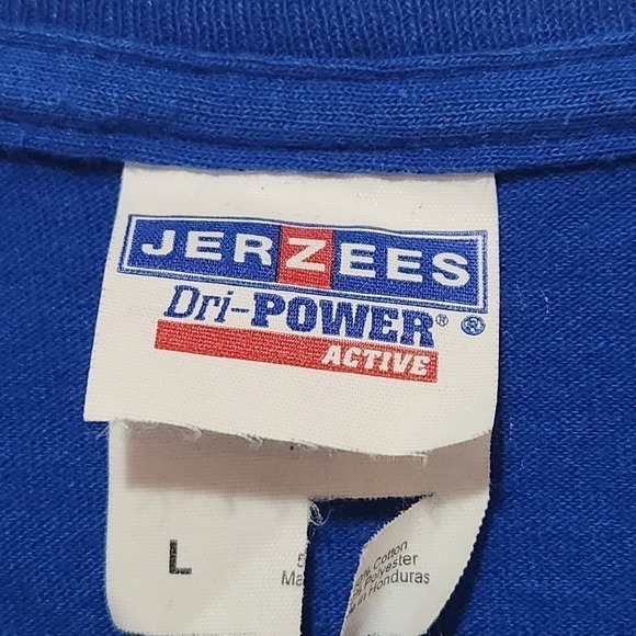 Vintage JERZEES Coll Vibes Jazz City Line Tee Shirt Royal Blue Men's Large - Picture 4 of 5